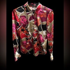 Boston Proper Buttoned Front Floral Print Shirt